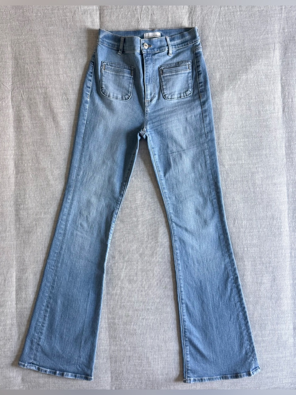 LOFT The Slim Flare High-Rise Light Wash Jeans, Size 25/0